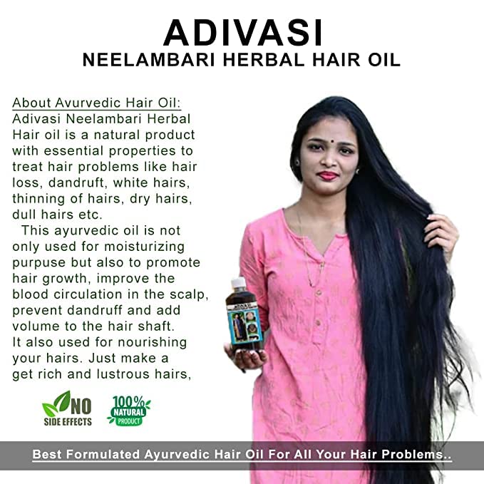 NATURAL ADIVASI HERBAL HAIR OIL (PACK OF 2) (BUY 1 GET 1 FREE) 1