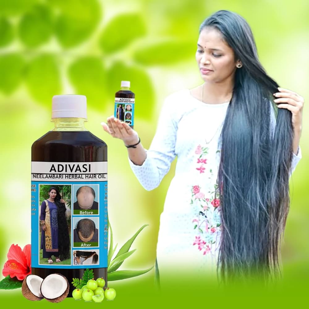 NATURAL ADIVASI HERBAL HAIR OIL (PACK OF 2) (BUY 1 GET 1 FREE) s