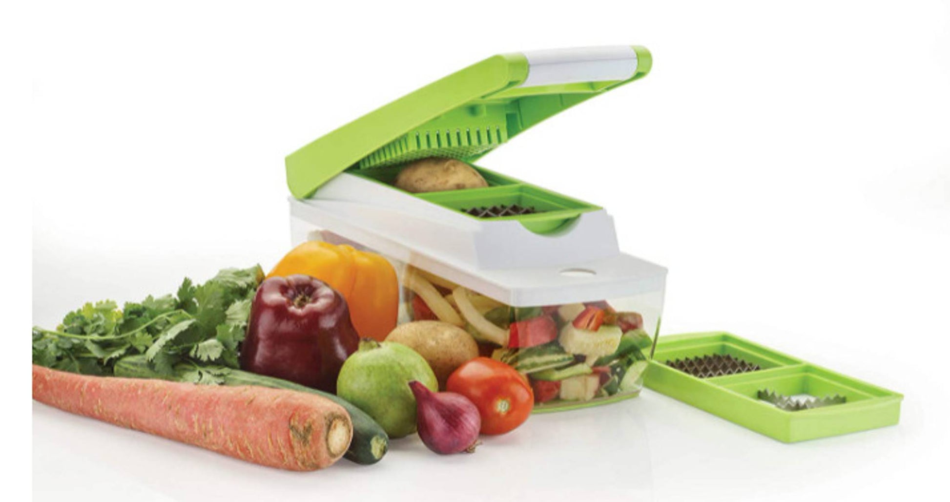Multipurpose Plastic Vegetable And Fruit Chopper Cutter Grater Slicer- 12 In 1