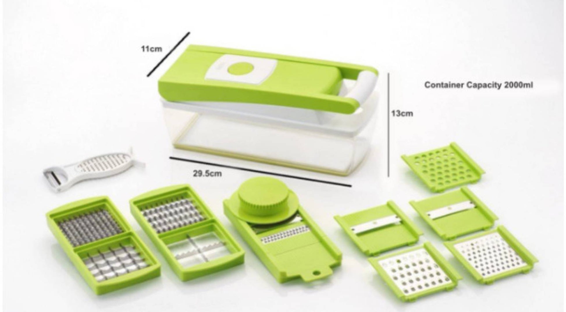 Multipurpose Plastic Vegetable And Fruit Chopper Cutter Grater Slicer- 12 In 1