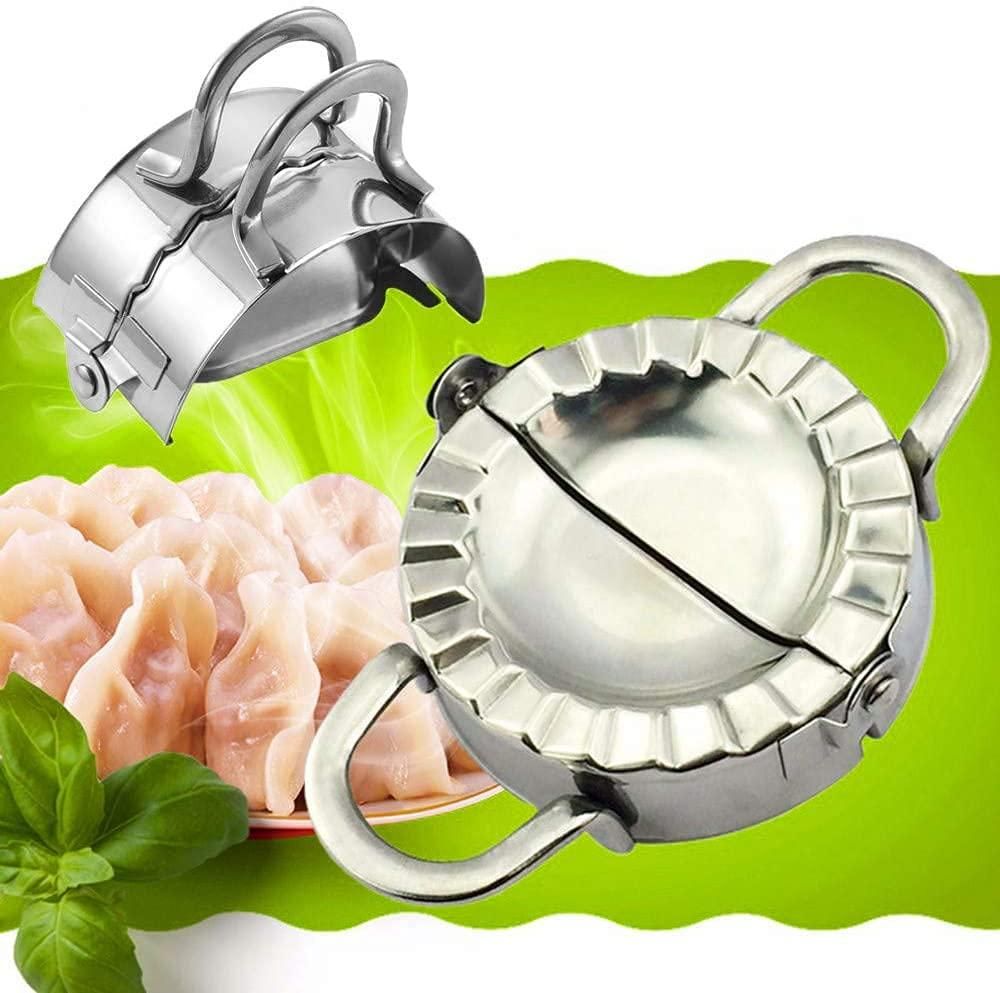 Momo Maker- Stainless Steel Kitchen Dumpling  Ghughra Samosa karanji Gujiya Mould Dough Press Maker Mould Machine for Kitchen of -1 pc